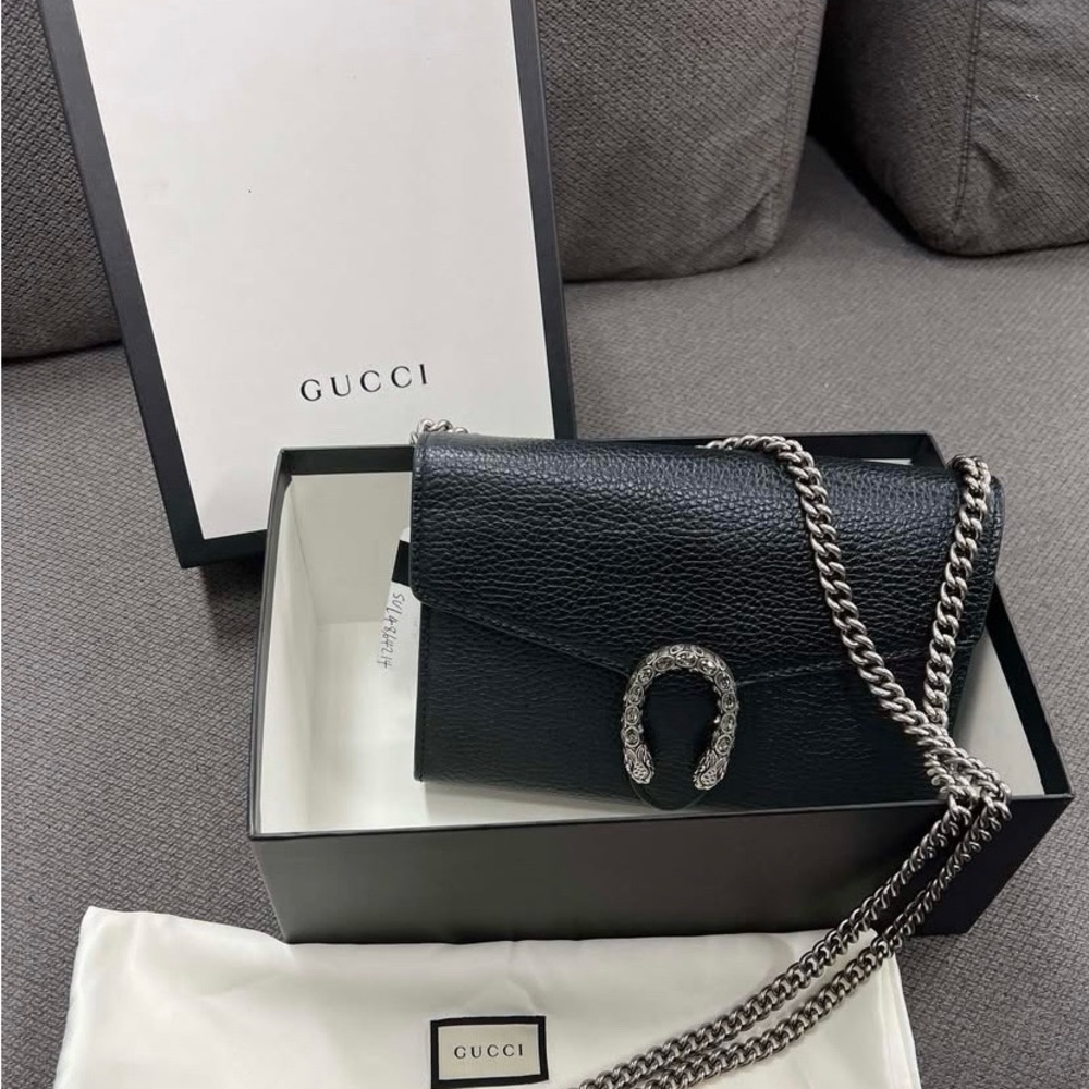 Gucci Dionysus Wallet on Chain Black Leather BAG